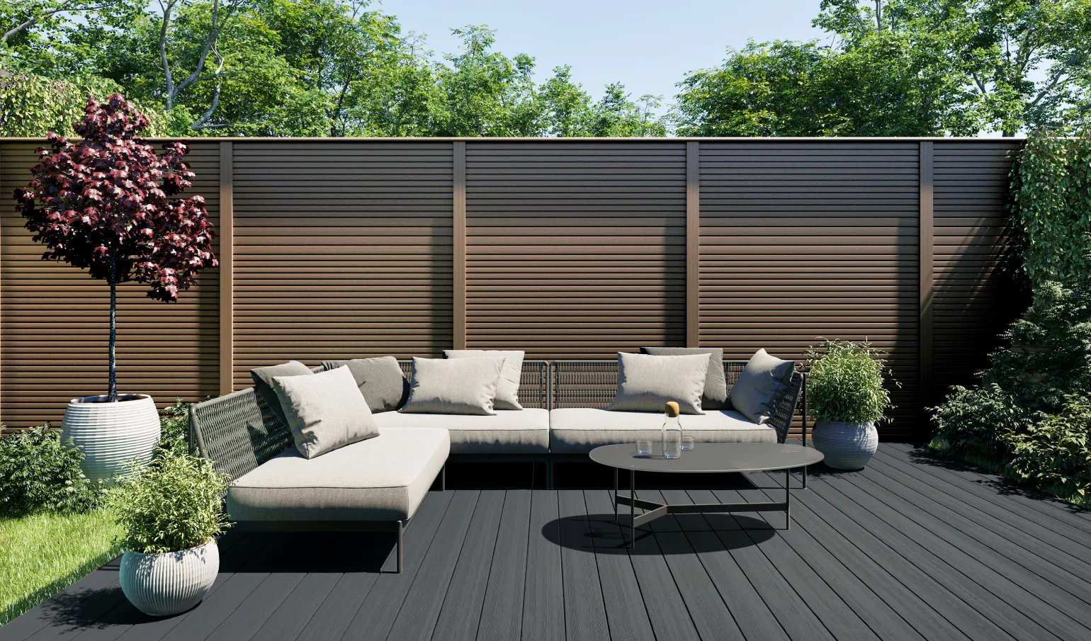Composite decking ideas: what can composite decking be used for?

Let these composite decking ideas inspire you to use decking boards for more than decks and floors:

 


	Use decking boards to create garden benches. 
	Form garden pathways using decking boards.
	Create a garden shed base using composite decking. 
	Use decking boards to build a wheelie bin enclosure.

